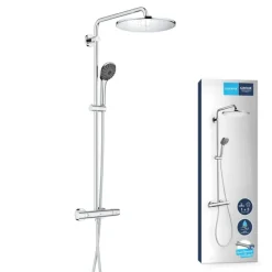 Grohe regendoucheset Quickfix Vitalio Joy XXL - hoofddouche 31 cm - met handdouche en thermostaatkraan 3 standen chroom - hartafstand kraan 15 cm