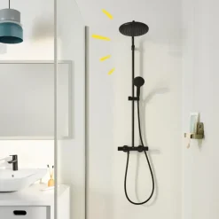 Grohe regendoucheset Quickfix Vitalio Start met handdouche 2 standen zwart - hartafstand kraan 15 cm