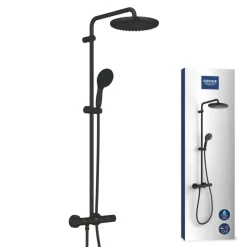 Grohe regendoucheset Quickfix Vitalio Start met handdouche 2 standen zwart - hartafstand kraan 15 cm