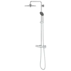 Grohe regendoucheset Quickfix Vitalio Joy - hoofddouche 26 cm - met handdouche en thermostaatkraan 3 standen chroom - hartafstand kraan 15 cm