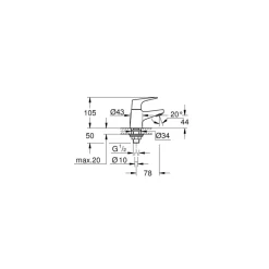 GROHE Start Flow XS-size éénhendel fonteinkraan Chroom