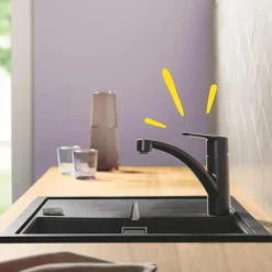 Grohe Start Keukenmengkraan lage uitloop mat zwart