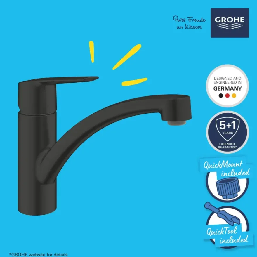 Grohe Start Keukenmengkraan lage uitloop mat zwart