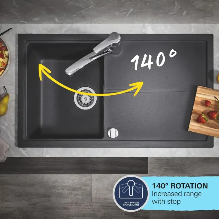Grohe Start Keukenmengkraan lage uitloop mat zwart