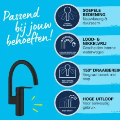 Grohe Start Keukenmengkraan C-Uitloop Mat Zwart