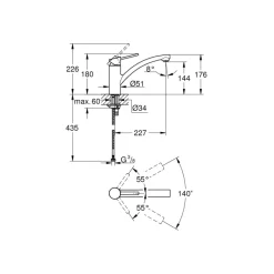 GROHE Swift éénhendel keukenkraan Chroom