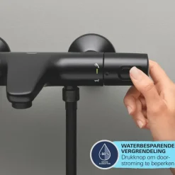 Grohe Thermostatische Badkraan Precision Trend met omstel 15cm Mat Zwart