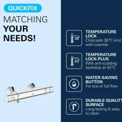 Grohe thermostatische douchekraan Precision Start - chroom 15 cm