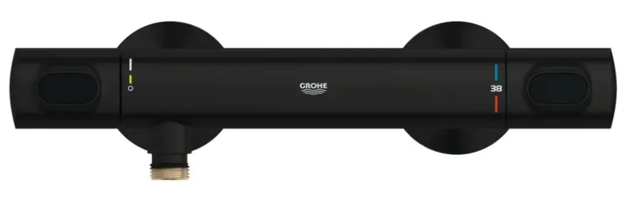 GROHE thermostatische douchekraan Precision Flow mat zwart 15 cm