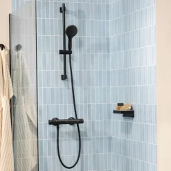 GROHE thermostatische douchekraan Precision Flow mat zwart 15 cm