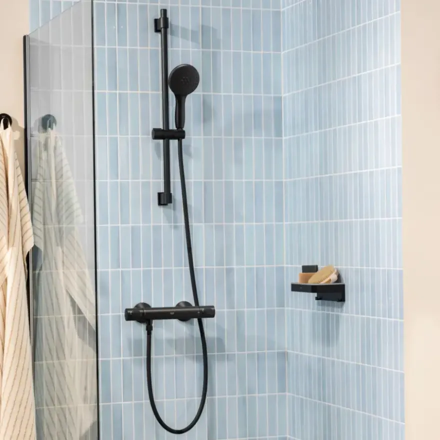 GROHE thermostatische douchekraan Precision Flow mat zwart 15 cm