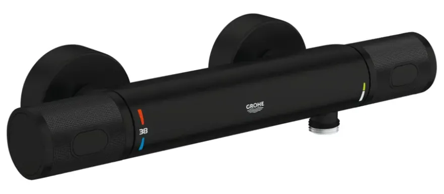 GROHE thermostatische douchekraan Precision Feel mat zwart 15 cm