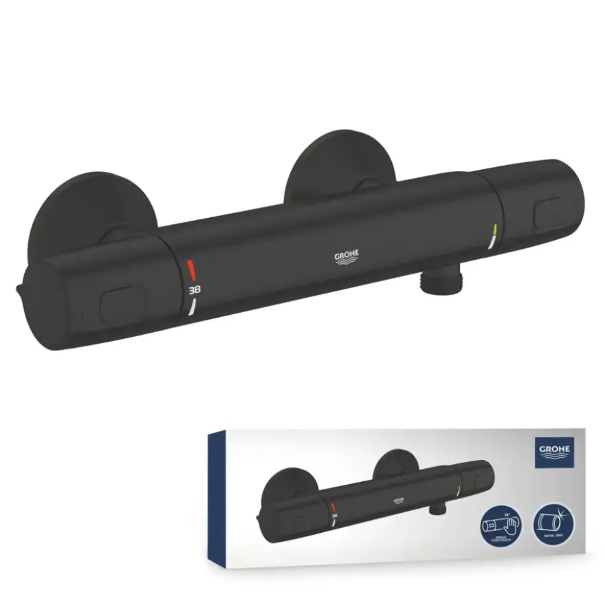 Grohe Thermostatische Douchekraan Precision Trend New 15 cm Mat Zwart