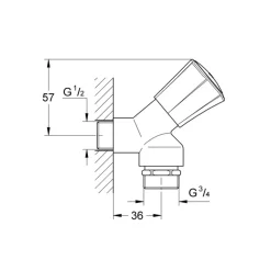 Grohe wasmachinekraan Costa L 1/2"