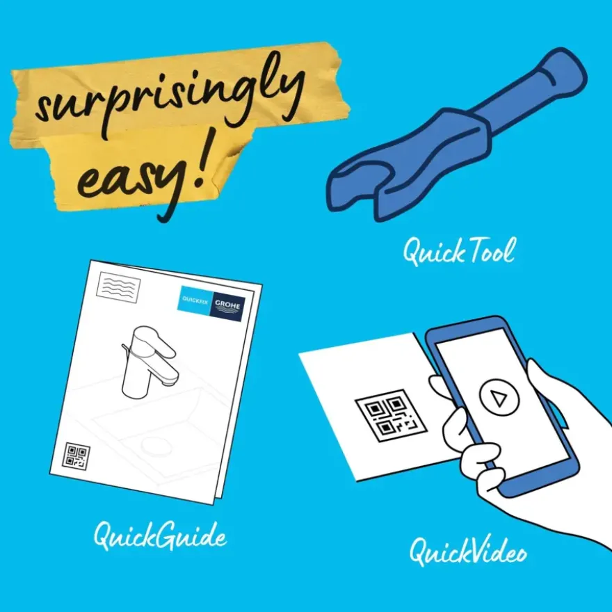 Grohe wastafelkraan Start edge L-size QuickFixchroom