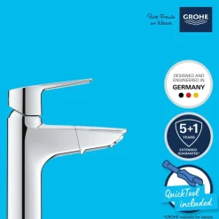 Grohe wastafelkraan Start M-size uittrekbaar QuickFix chroom