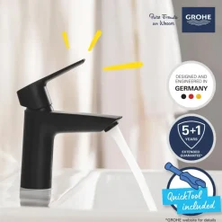 Grohe wastafelkraan Start S-size QuickFix mat zwart