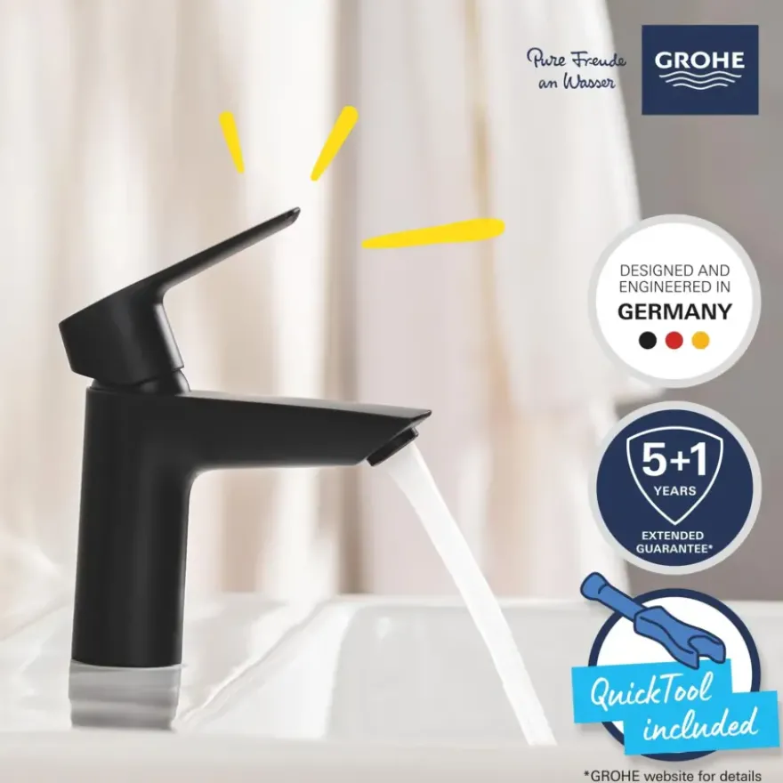 Grohe wastafelkraan Start S-size QuickFix mat zwart