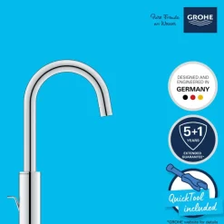 Grohe Wastafelmengkraan Start Loop L-size Push Open Chroom