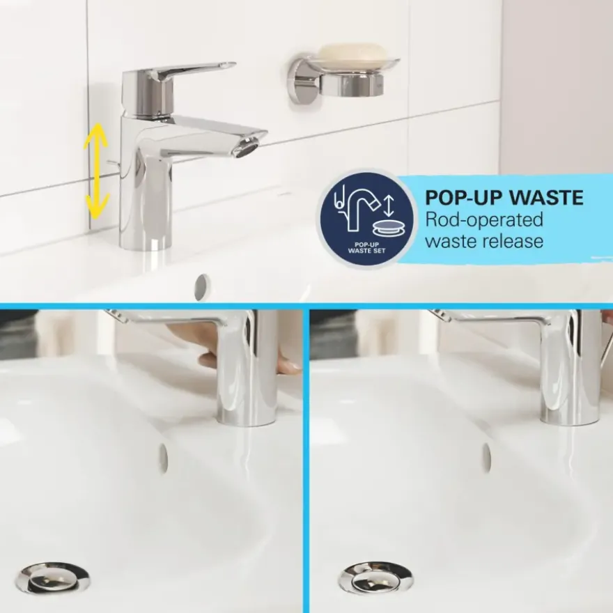 Grohe Wastafelmengkraan Start S-Size met Waste Chroom