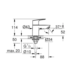Grohe wastafelmengkraan Start Loop XS-Size Chroom