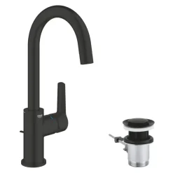 Grohe Wastafelmengkraan Start L-Size met waste Mat Zwart