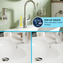 Grohe Wastafelmengkraan Swift L-size met Waste Chroom