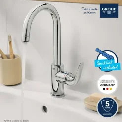 Grohe Wastafelmengkraan Swift L-size met Waste Chroom