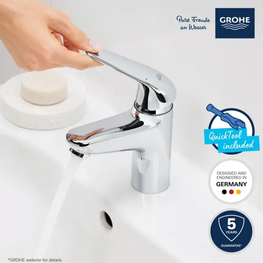 Grohe Wastafelmengkraan Swift M-size Push Open Chroom