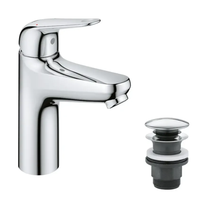 Grohe Wastafelmengkraan Swift M-size Push Open Chroom