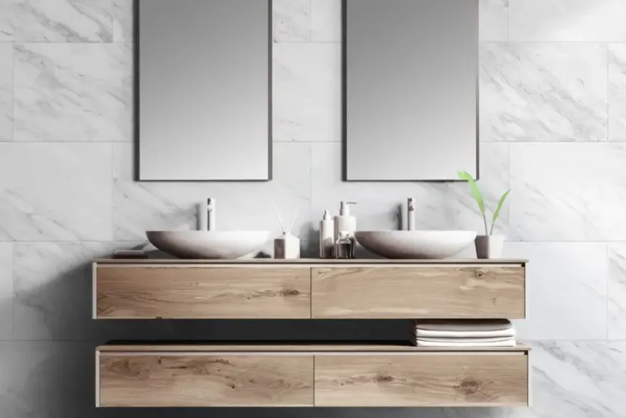 Grosfillex paneel GX Wall+ PVC white marble 30x60 cm 1,98 m²