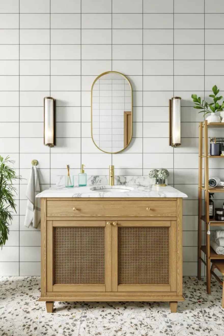 Haceka badkamerspiegel Deco geborsteld goud 80 x 40 cm ovaal