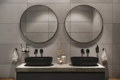 Haceka badkamerspiegel Deco mat zwart Ø 80 cm rond