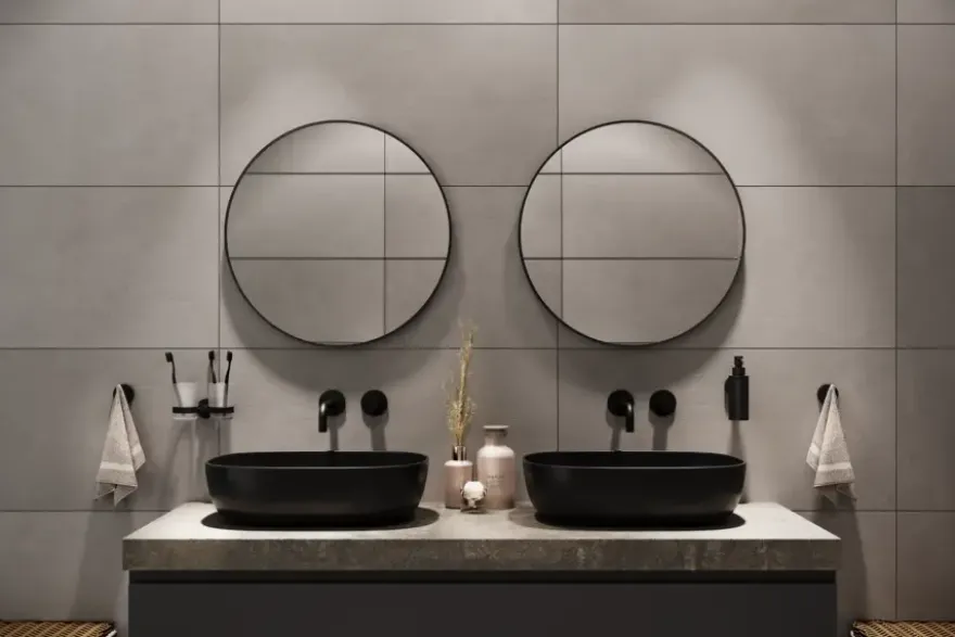 Haceka badkamerspiegel Deco mat zwart Ø 60 cm rond