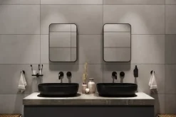 Haceka badkamerspiegel Deco mat zwart 55 x 40 cm rechthoek afgeronde hoeken