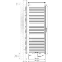 Haceka design radiator Gobi zwart 6-punts 162 x 59 cm
