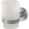 Haceka Kosmos enkele tandenborstelhouder beker glas RVS