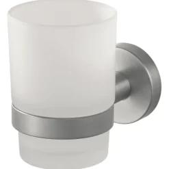 Haceka Kosmos enkele tandenborstelhouder beker glas RVS