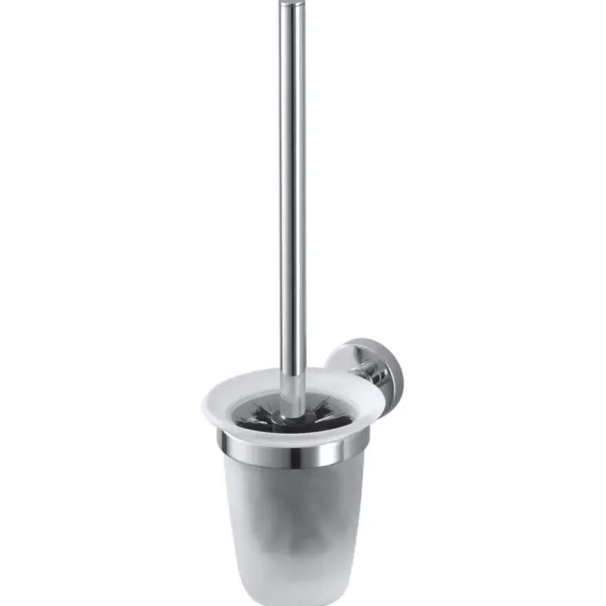 Haceka Kosmos toiletborstelset glas chroom zwart