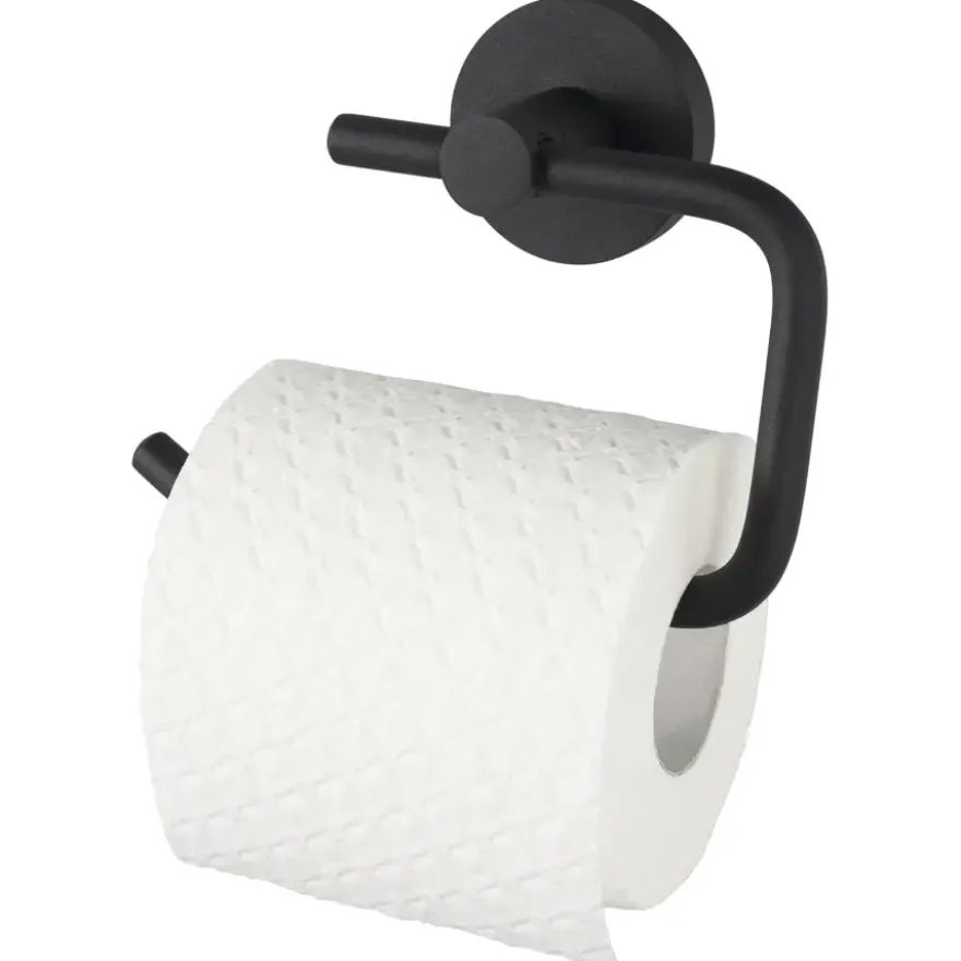 Haceka Kosmos toiletrolhouder zonder klep mat zwart