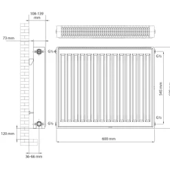 Haceka paneelradiator Imago Una 600 mm x 600 mm