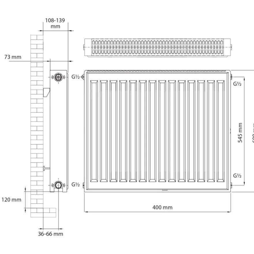 Haceka paneelradiator Imago Una 600 mm x 400 mm