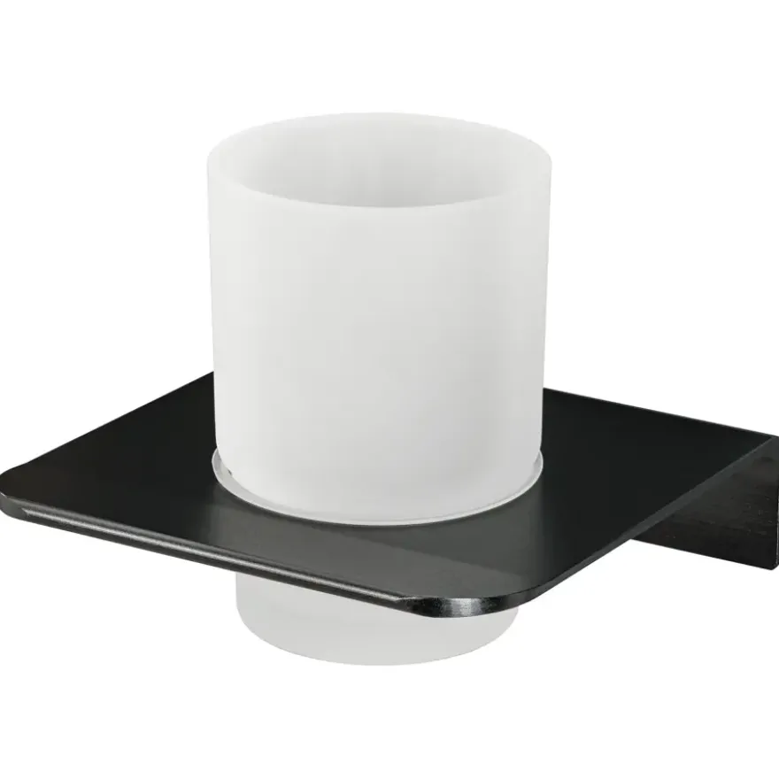 Haceka tandenborstelhouder beker Redefine aluminium mat zwart