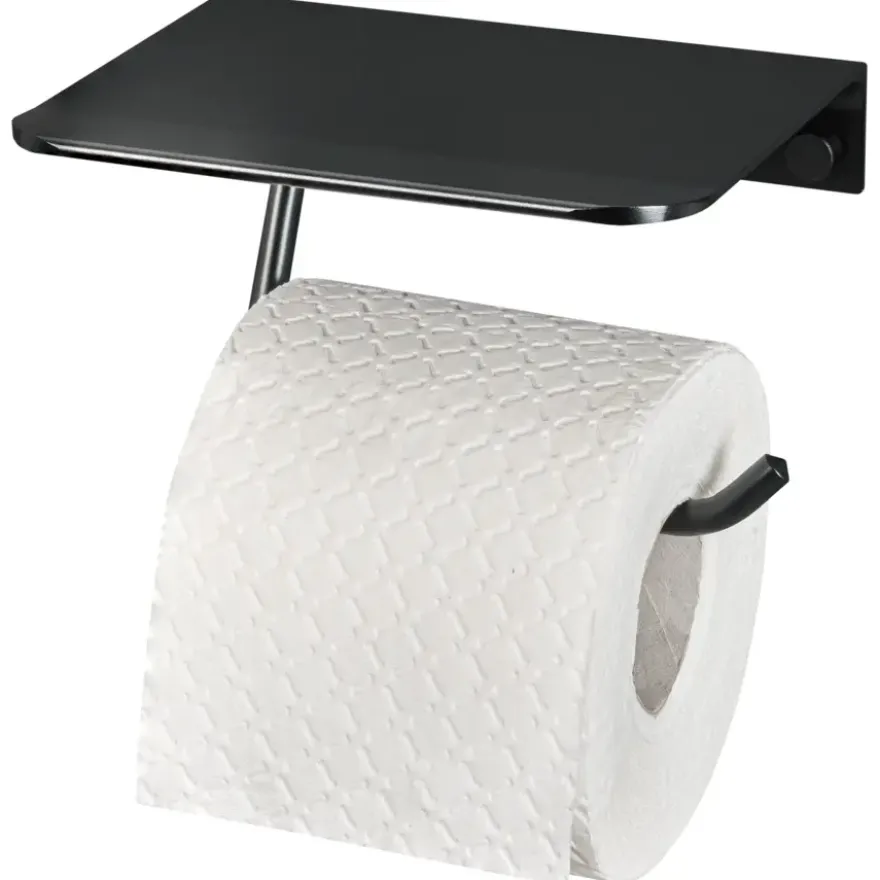 Haceka toiletrolhouder Redefine wandmontage metaal mat zwart