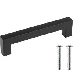 Handgreep Eddy zwart RVS 128 mm