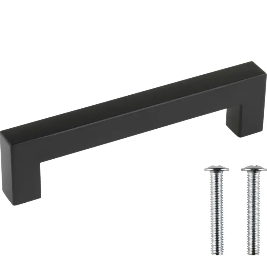 Handgreep Eddy zwart RVS 128 mm