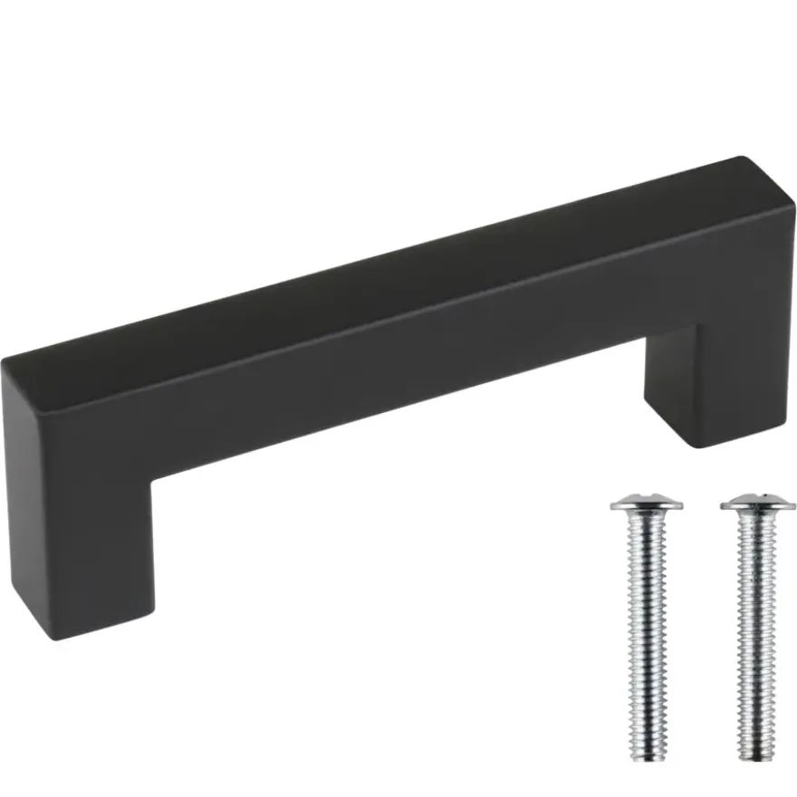 Handgreep Eddy zwart RVS 96 mm