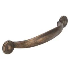 Handgreep Fleur messing antiek 96mm