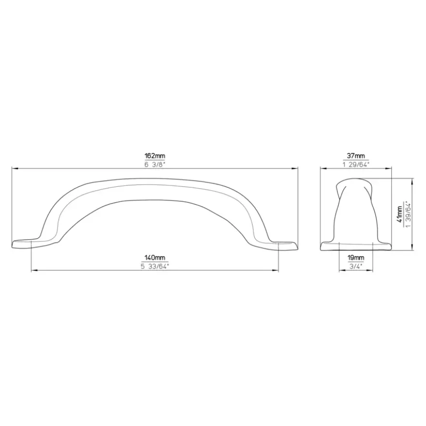Handgreep Jade nikkel glans 140mm