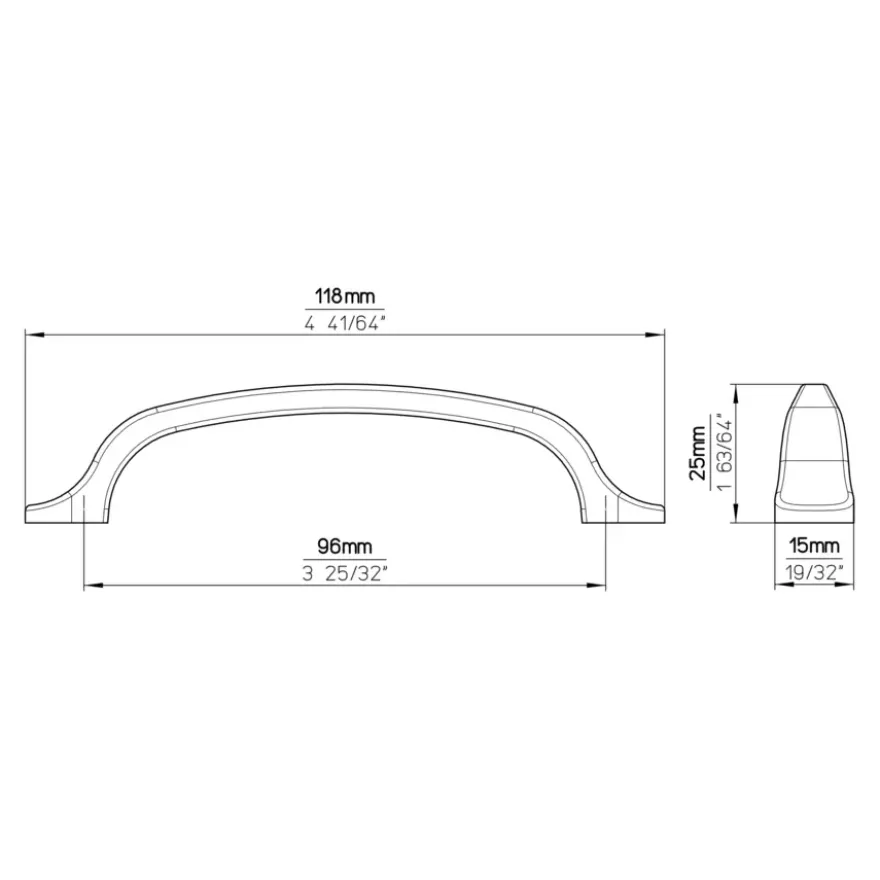 Handgreep Jannie RVS look 118mm